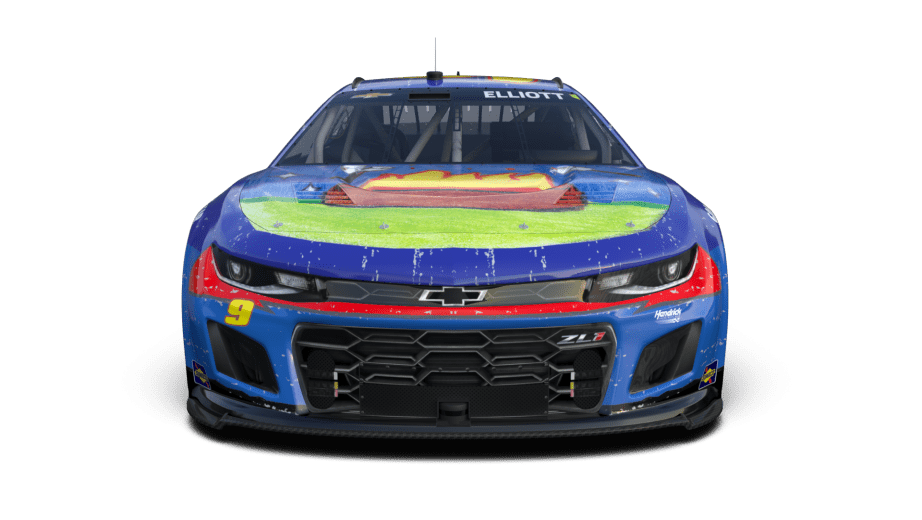 A view of Chase Elliott's DESI9N TO DRIVE No. 9 Chevrolet.