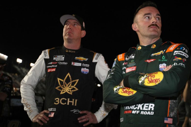 Kyle Busch and Austin Dillon look on
