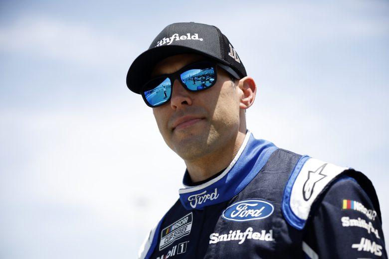 SONOMA, CALIFORNIA - JUNE 10: Aric Almirola, driver of the #10 Smithfield Ford, waits on the grid during practice for the NASCAR Cup Series Toyota / Save Mart 350 at Sonoma Raceway on June 10, 2023 in Sonoma, California. (Photo by Sean Gardner/Getty Images)