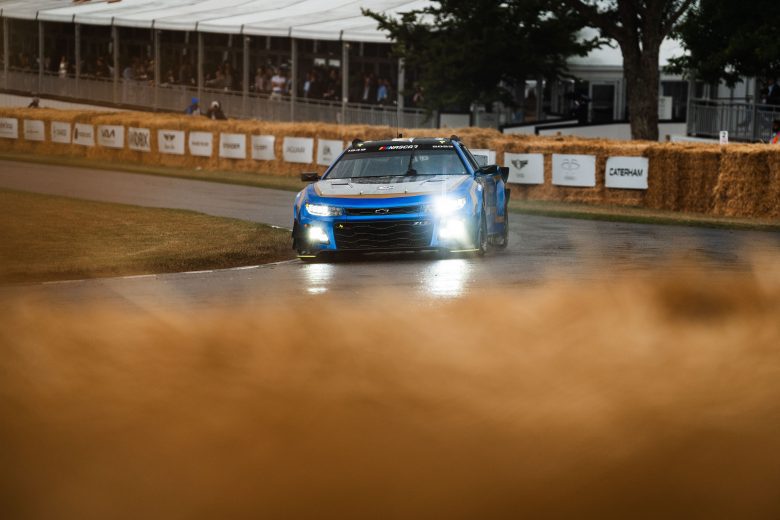 The Garage 56 entry in the rain at Goodwood.