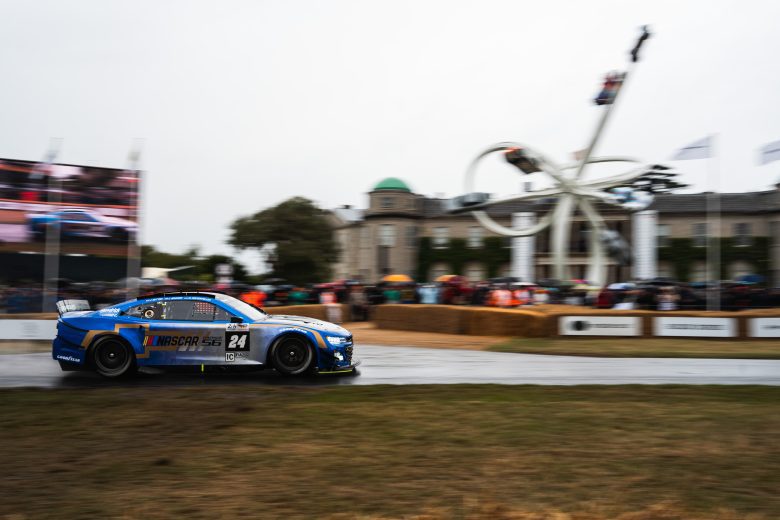 The Garage 56 entry in the rain at Goodwood.