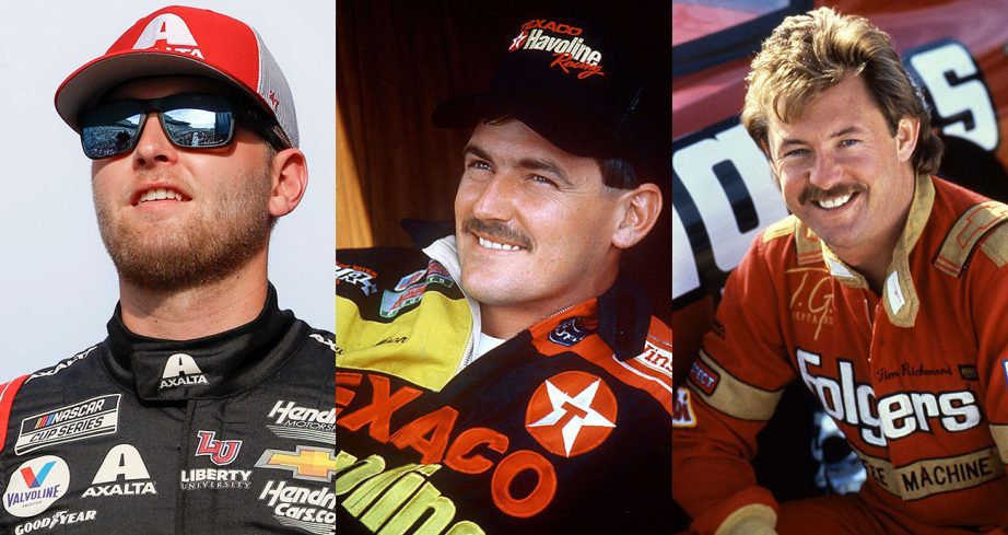A graphic displaying images of William Byron, Davey Allison, Tim Richmond