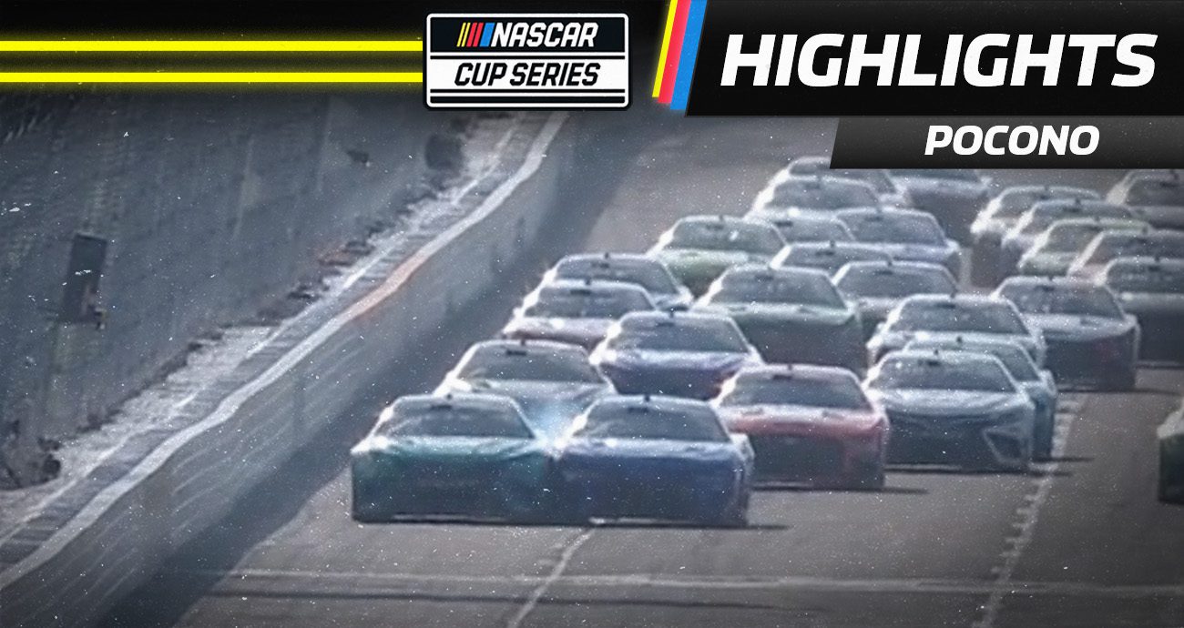 kyle-larson-denny-hamlin-make-contact-at-pocono-nascar