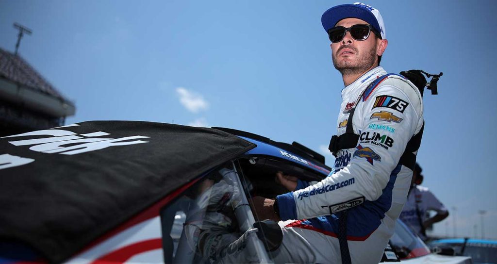 Kyle Larson loads into the No. 5 Chevy at Richmond Raceway