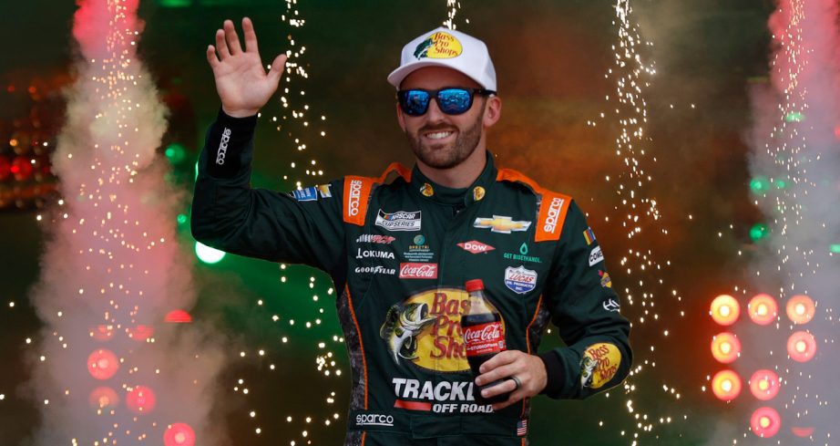 Austin Dillon waves during driver introductions at Richmond