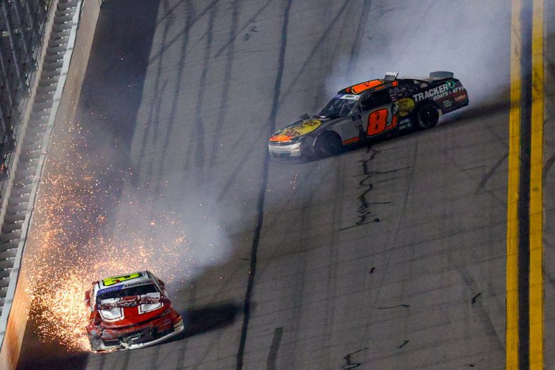 Jordan Anderson and Josh Berry wreck