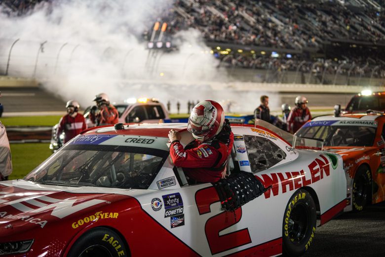 Sheldon Creed exits car