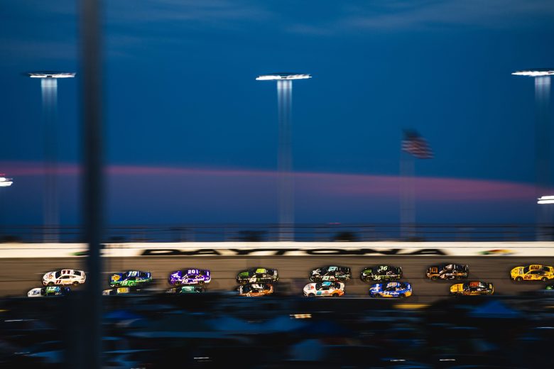 Pack racing at Daytona.