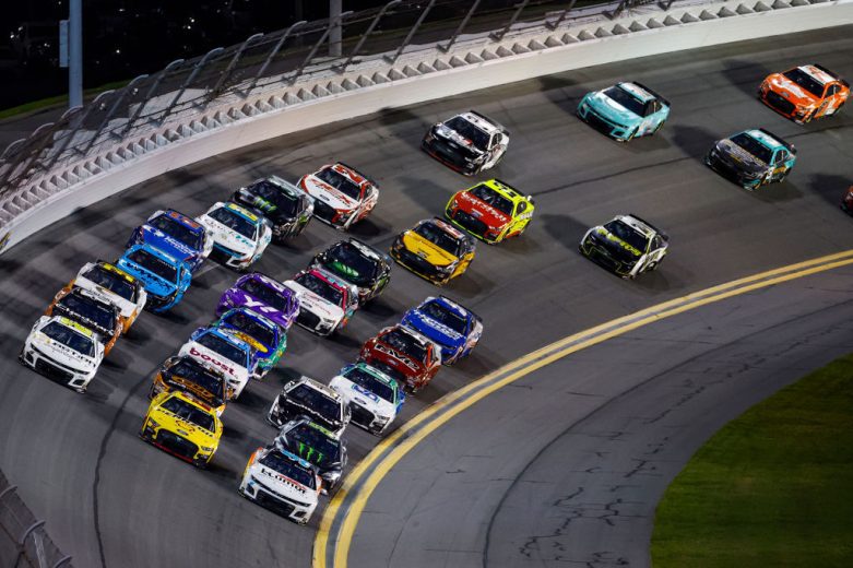 Pack racing at Daytona.
