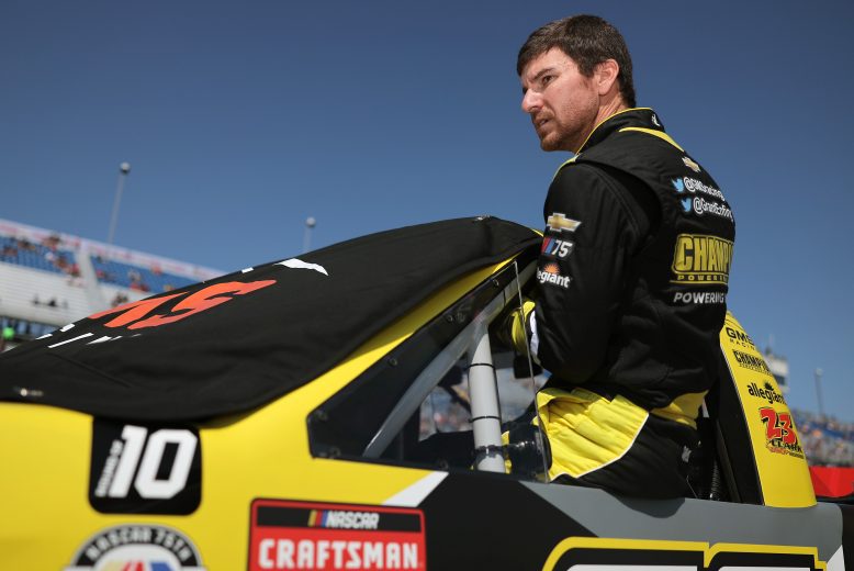 Grant Enfinger climbs into his truck