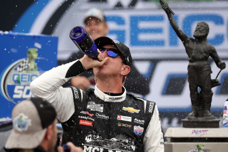 Kyle Busch celebrates