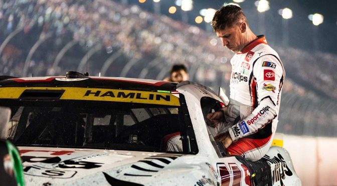 Featured Image for Extra pit stop, late crash spoil Denny Hamlin’s dominance at Darlington