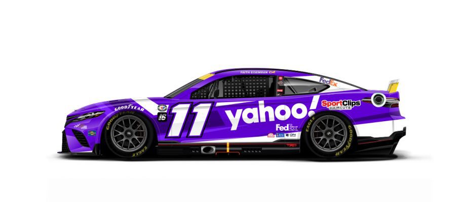 A general rendition of Denny Hamlin's No. 11 Toyota.