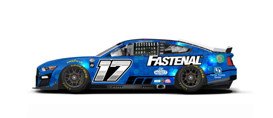A general rendition of Chris Buescher's No. 17 Ford.