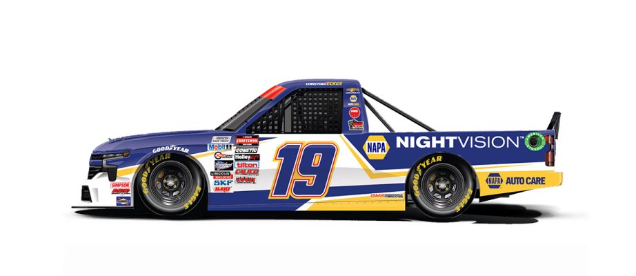 A general rendition of Christian Eckes' No. 19 Chevrolet.