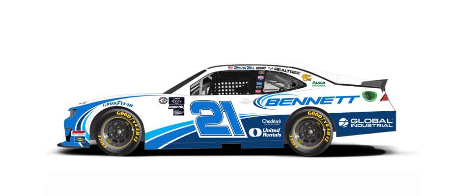 A general rendition of Austin Hill's No. 21 Chevrolet.