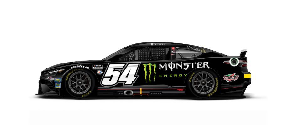 A general rendition of Ty Gibbs' No. 54 Toyota.