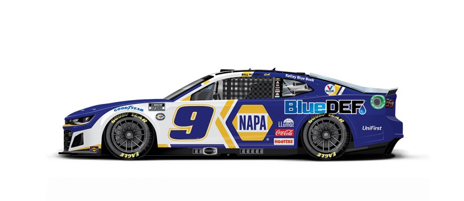 A general rendition of Chase Elliott's No. 9 Chevrolet.