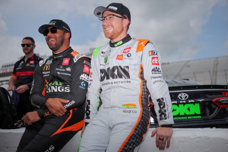 Tyler Reddick and Bubba Wallace on pit road