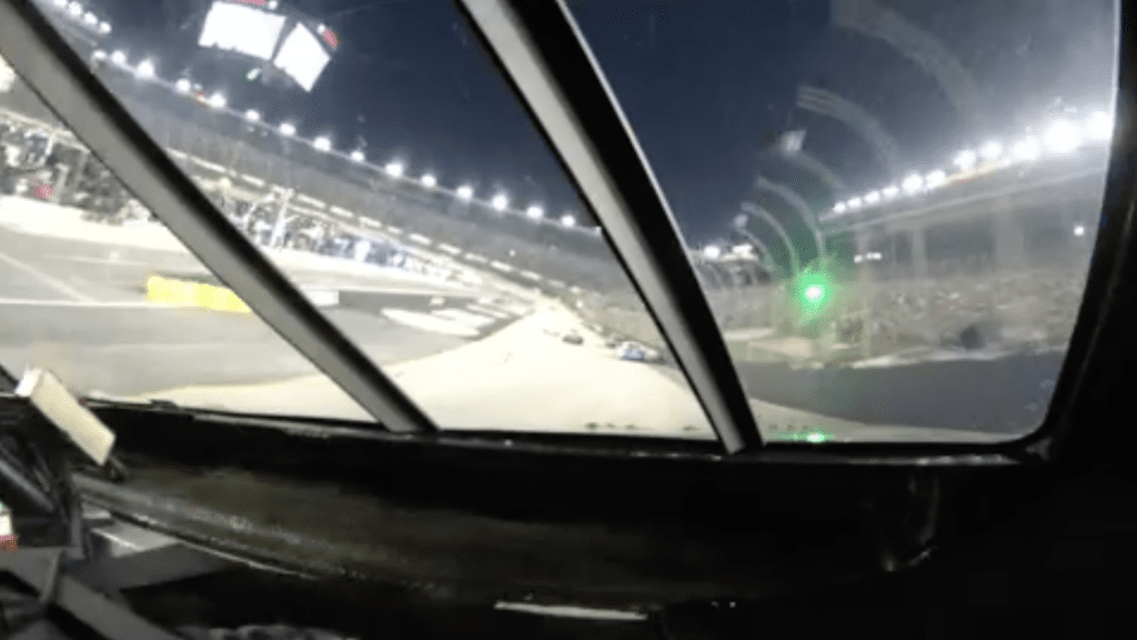 View from the windshield of Bubba Wallace