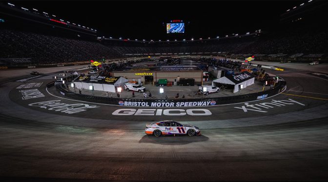 Denny Hamlin caps off strong night at Bristol, wins to conclude Round of 16