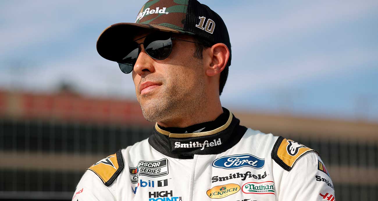 Aric Almirola on the Cup Series grid at Atlanta Motor Speedway