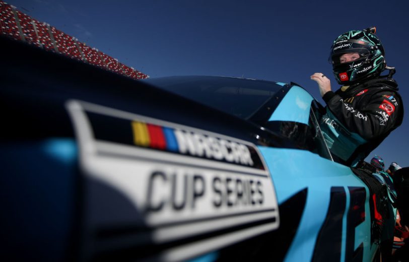 Reddick climbs in his car