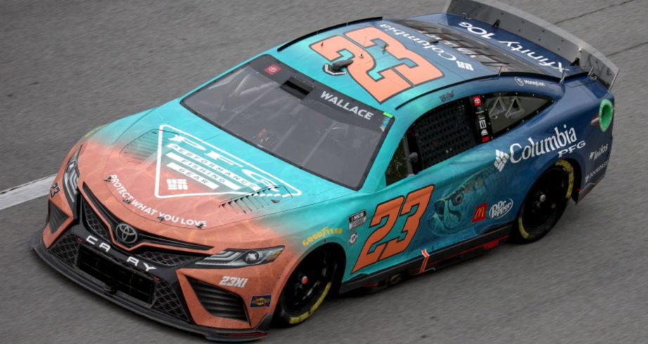 Bubba Wallace drives at Talladega.