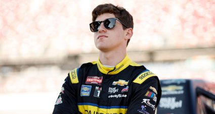 Nick Sanchez stands on pit road at Talladega