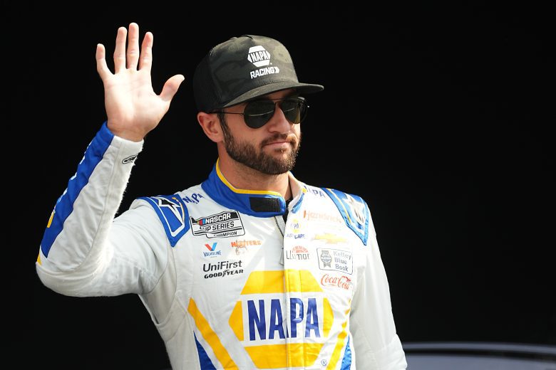 Chase Elliot waving at driver intros