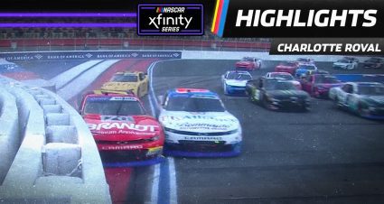 Allgaier, Jeb Burton wreck from the lead on late restart at Charlotte