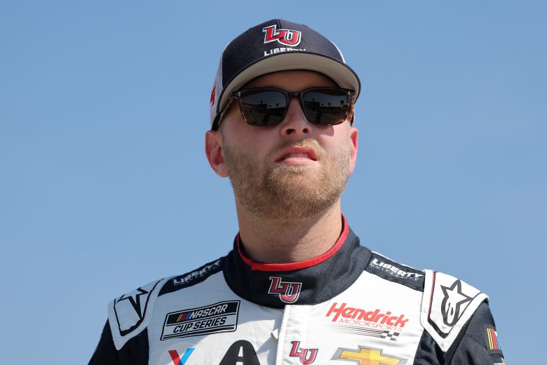 William Byron walks grid before race