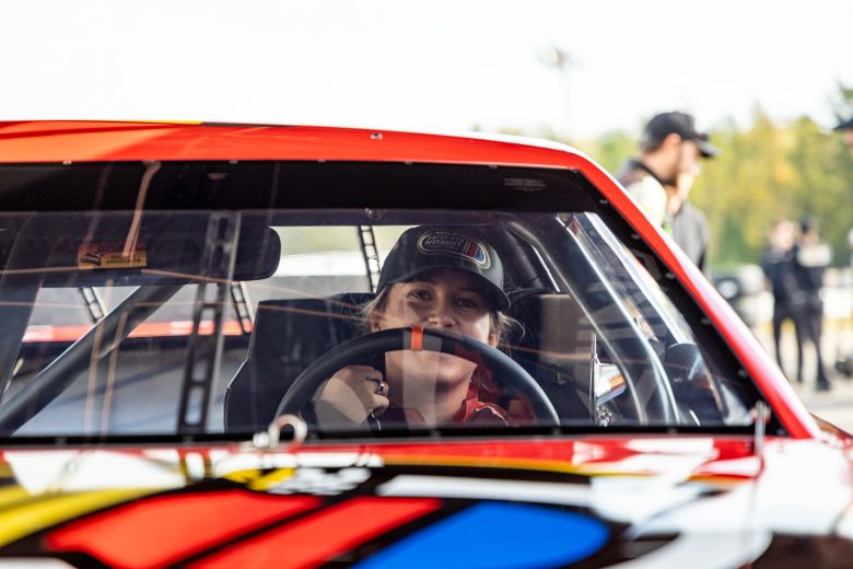 Paige Rogers in the car for the Advance Auto Parts Drive for Diversity Combine at Florence Motor Speedway