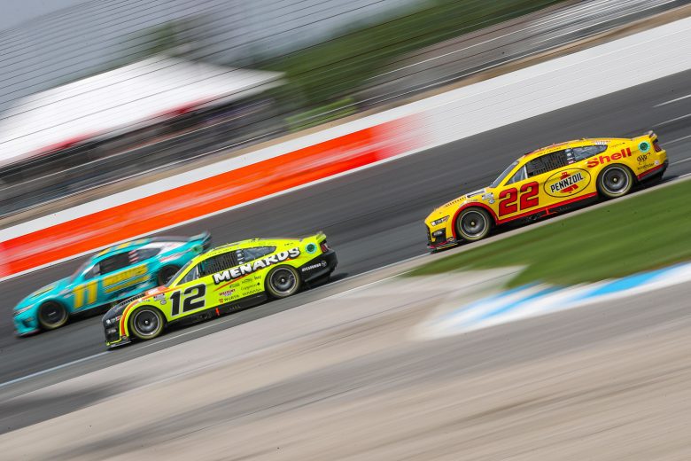 NASCAR cup series cars racing