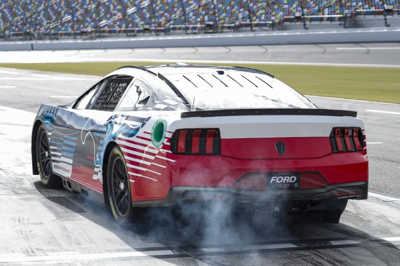 The 2024 Ford Mustang Dark Horse that will compete in the NASCAR Cup Series races at Daytona