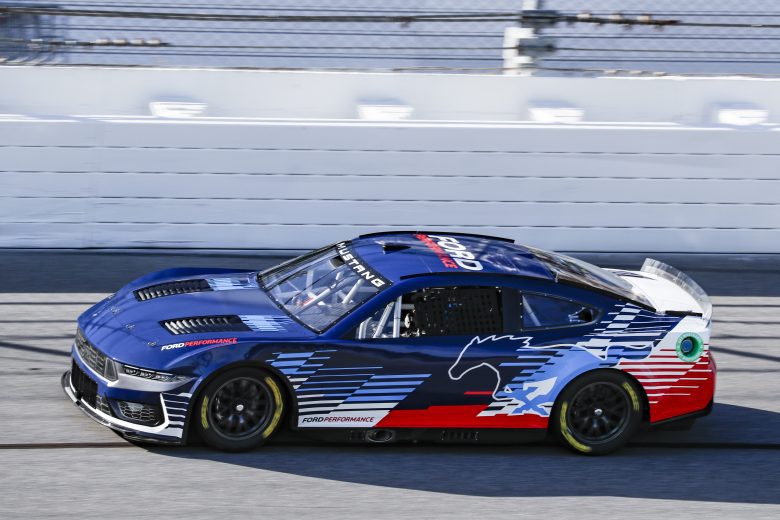 The 2024 Ford Mustang Dark Horse that will compete in the NASCAR Cup Series races at Daytona