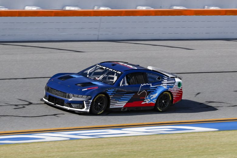 The 2024 Ford Mustang Dark Horse that will compete in the NASCAR Cup Series races at Daytona