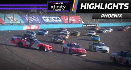 Justin Allgaier spins after contact with John Hunter Nemechek
