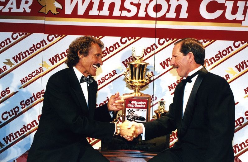 Richard Petty and Dale Earnhardt share a special moment together.