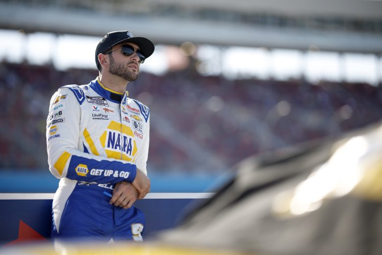 Chase Elliott, driver of the #9 NAPA Auto Parts Chevrolet, looks on during qualifying for the NASCAR Cup Series Championship at Phoenix Raceway on November 04, 2023 in Avondale, Arizona. (Photo by James Gilbert/Getty Images)