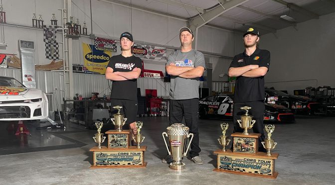 Featured image for Travis Kvapil relishes in his sons Carson and Caden winning late model championships 20 years after his Truck Series title