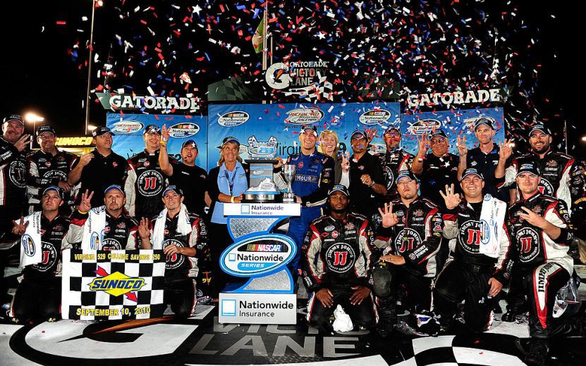 Kevin Harvick celebrates in Victory Lane at Richmond.