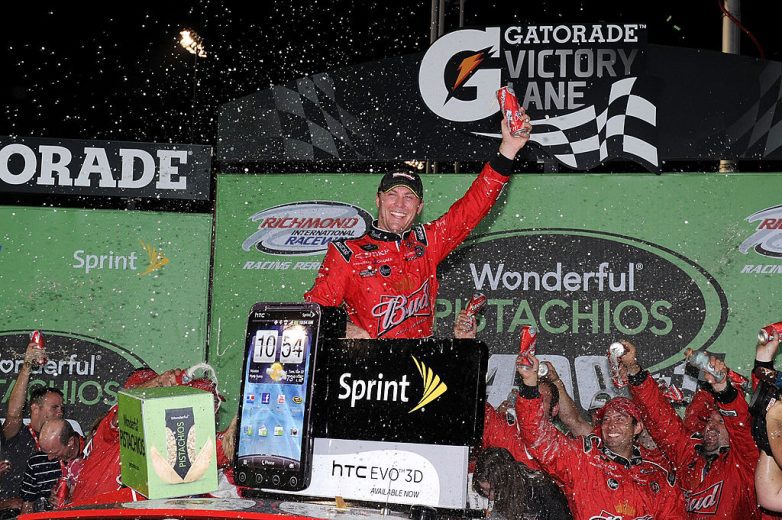 Kevin Harvick celebrates in Victory Lane at Richmond.