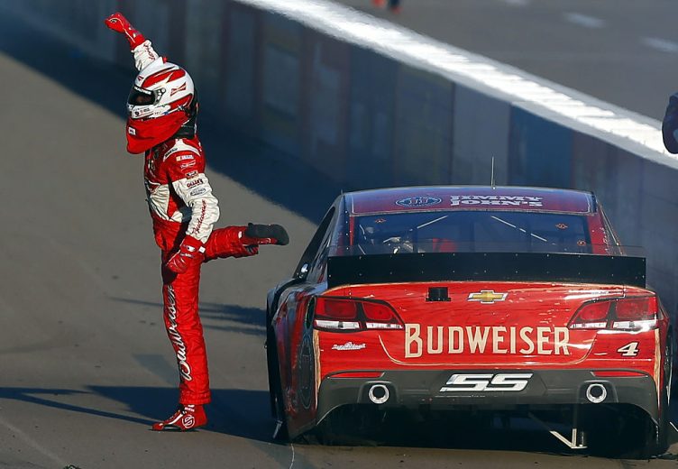 Kevin Harvick celebrates after winning at Phoenix.