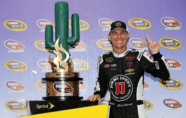 Kevin Harvick celebrates in Victory Lane at Phoenix.