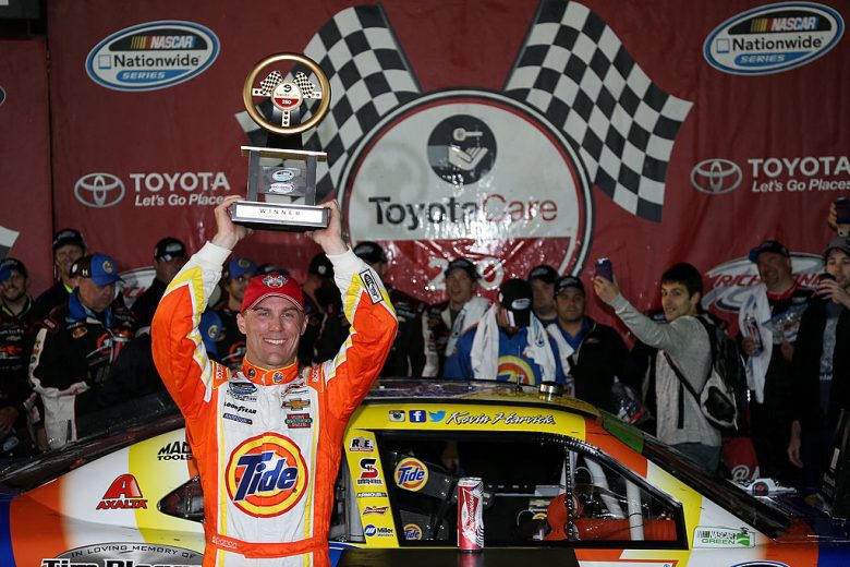 Kevin Harvick celebrates in Victory Lane at Richmond.