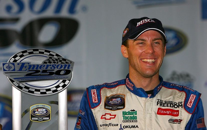 Kevin Harvick celebrates in Victory Lane at Richmond.