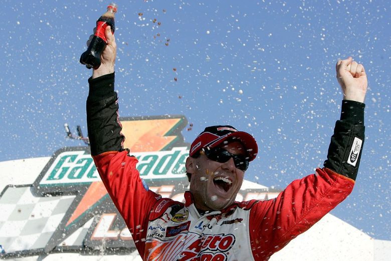 Kevin Harvick celebrates in Victory Lane at Watkins Glen.