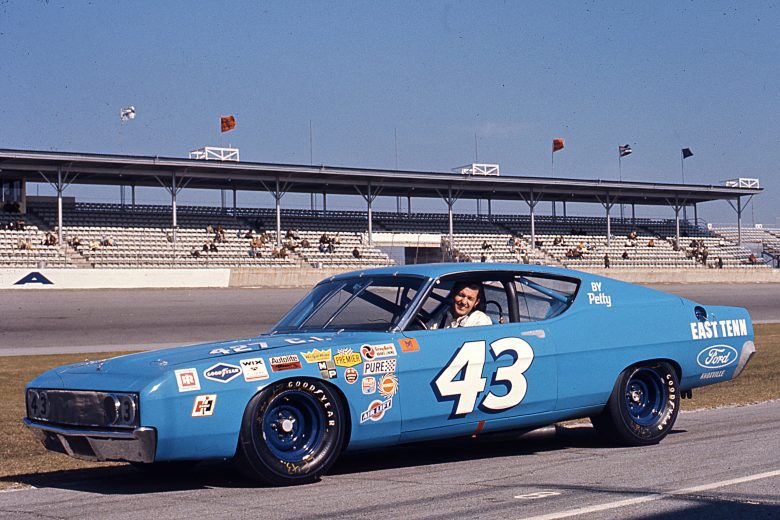 Richard Petty sits in No. 43 race car.