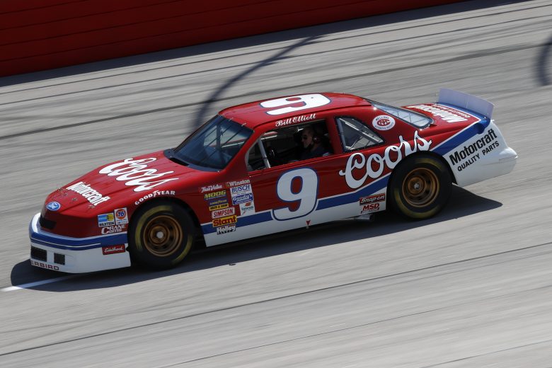 Bill Elliott drives his No. 9 Coors car